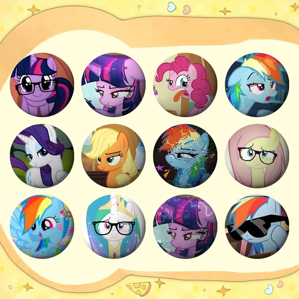 Kawaii-m-My-L-Little-PonyS Anime Badges Tinplate Soft Button Pin Brooch Metal Badge Custom Jewelry Accessories Hat Bag Lapel