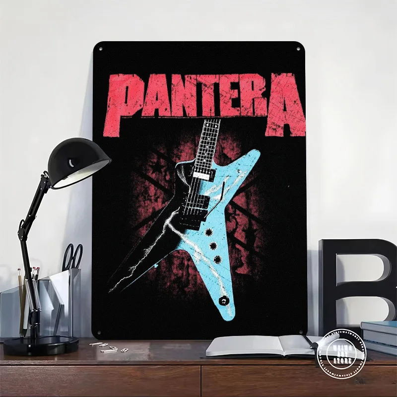 Pantera Heavy Metal Music 3D Texture Printed Poster Custom Vintage Metal Tin Plate Sign for Wall Art Room Accessories Wand Deko
