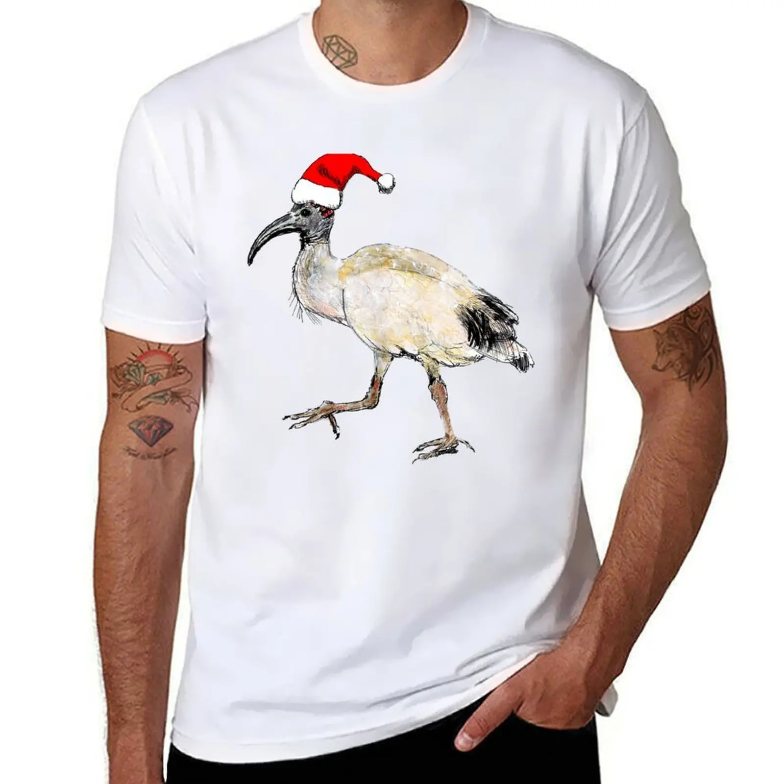 

Merry Ibis Christmas - Bin Chickens love Xmas! T-Shirt t shirt custom print cotton tshirt 100% T-Shirt