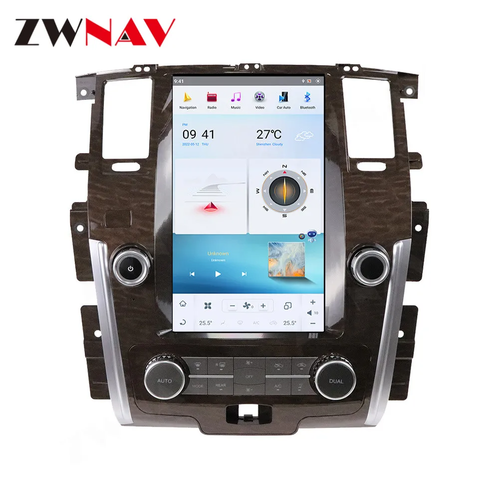 128GB Android Tesla Style Vetical Screen Car Radio GPS Navigation For NISSAN PATROL Y62 Car Multimedia Player Head Unit Carplay