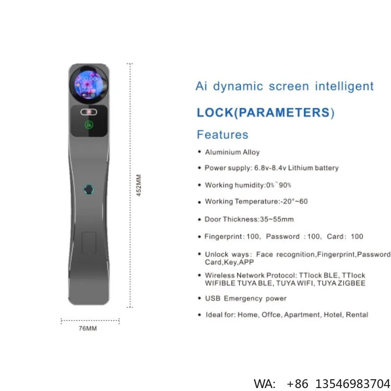 SINON Wholesale AI Smart Lock with  Video Intercom 3D Face ID Biometric Fingerprint Digital Door Lock for Home Security