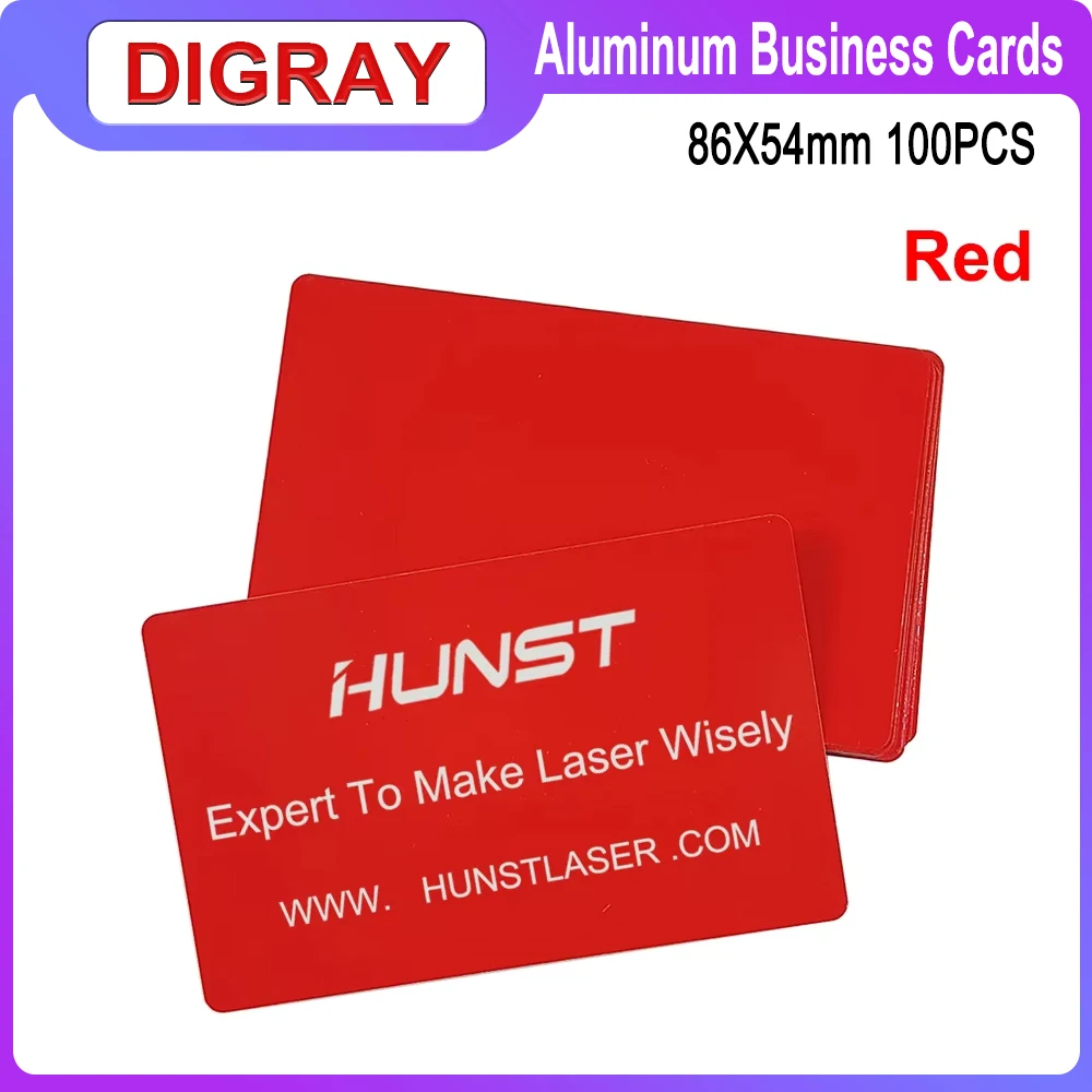 DIGRAY 100PCS/LOT Business Name Cards Multicolor Aluminium Alloy Metal Sheet Testing Material for Laser Marking Machine