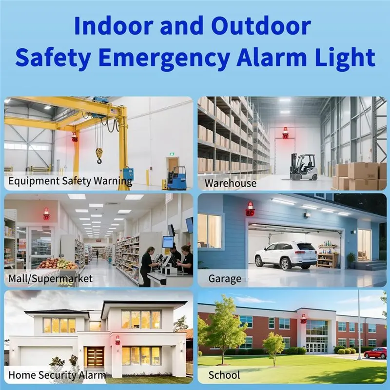 

【Festival】Система сигнализации с датчиком движения и функцией обнаружения человека, регулируемая сирена 120 дБ и светодиодный стробоскоп для наружной безопасности, питание от сети США.