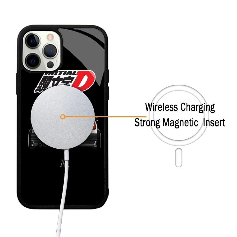 AE 86 GTR Initial D Car Phone Case For IPhone 11 12 13 14 15 Plus Pro Max Mirror Acrylic Cover For Magsafe Wireless Charging