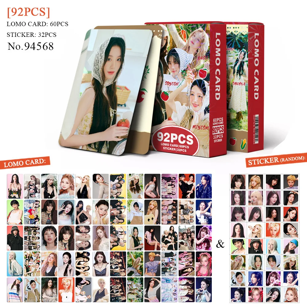 92 قطعة من تحيات الموسم الخمول 2026 YUQI GIDLE مجموعة بطاقات Lomo Shuhua Yuqi Minnie Miyeon Kpop Idol تحصيل Merch #2