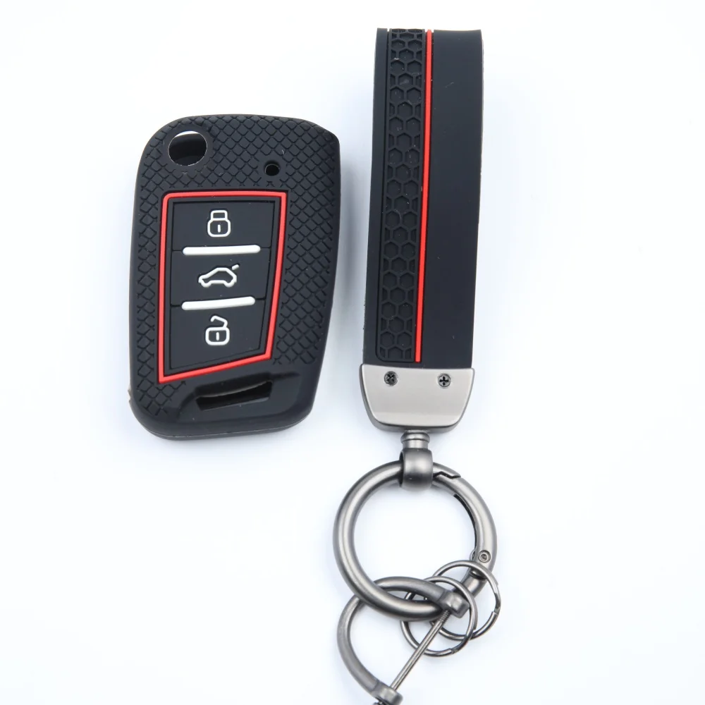 For VW Golf 7 GTI POLO T-Cross T-Roc Touran Tiguan Skoda Octavia Rapid Kodiaq Fabia Seat Ibiza Leon Ateca Arona Key Case Cover