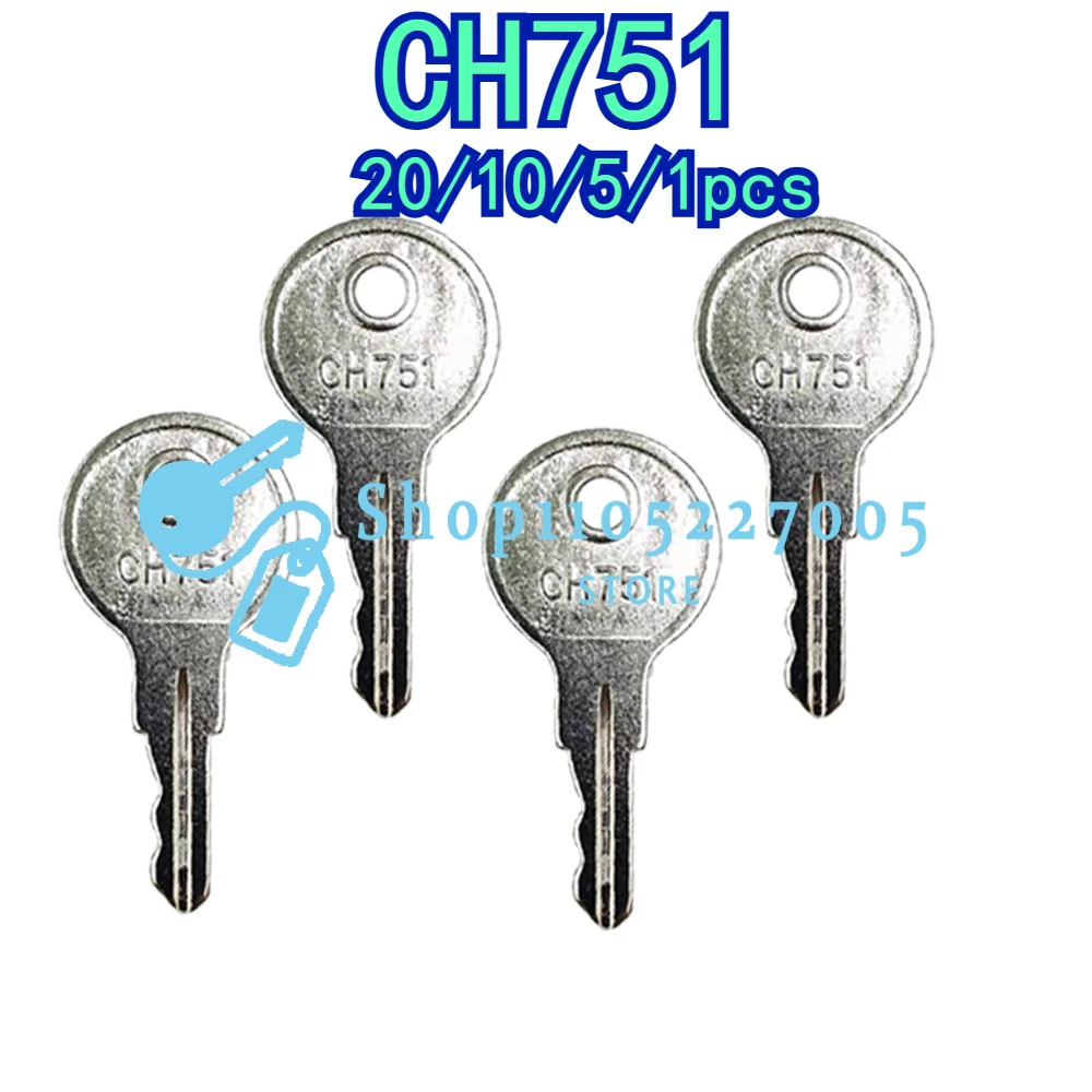 20/10/5/1 PCS CH751 Copper Keys Universal Keys 751CH Key for Elevator Lock Control Cabinet Room Car T-Handles RV Storage Doors