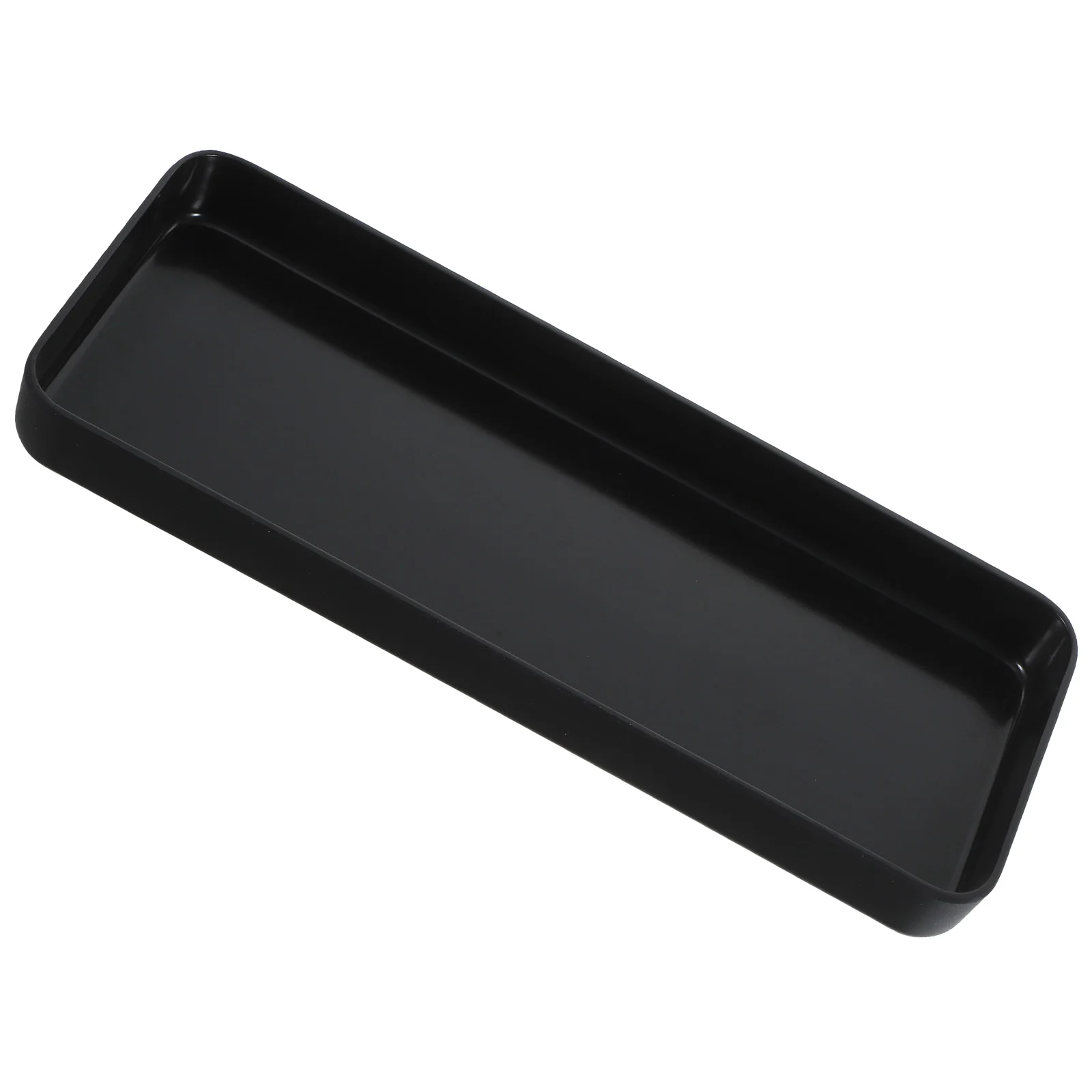 

2PCS Black Rectangular Storage Tray Vanity Tray Bathroom Vanity Tray Simple Desktop Tray ganizer Tabletop Storage Tray