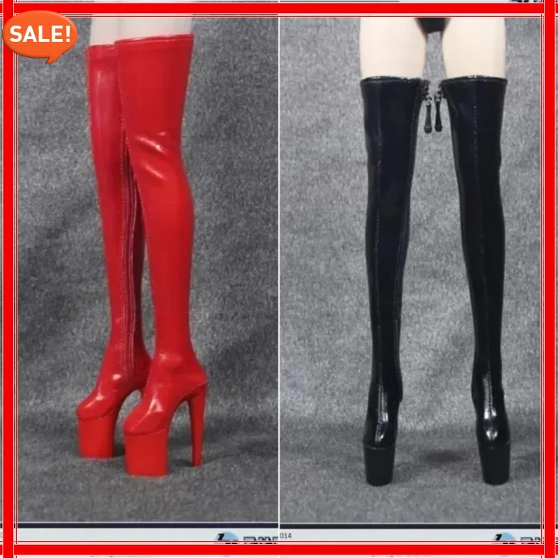 

1/6 Scale Female Soldier Hollow High Heels Boots Thigh High with Zipper Platform Shoes for 12" Action Figure Phicen TBl Doll