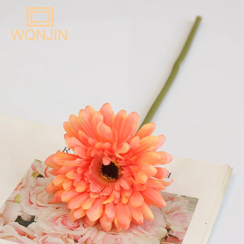 5 Stück, Gerbera künstliche Blume Zweig nach Hause Hochzeit Dekor Chrysantheme Gänseblümchen Blumenstrauß Blumen arrangement Zubehör – Detail 14