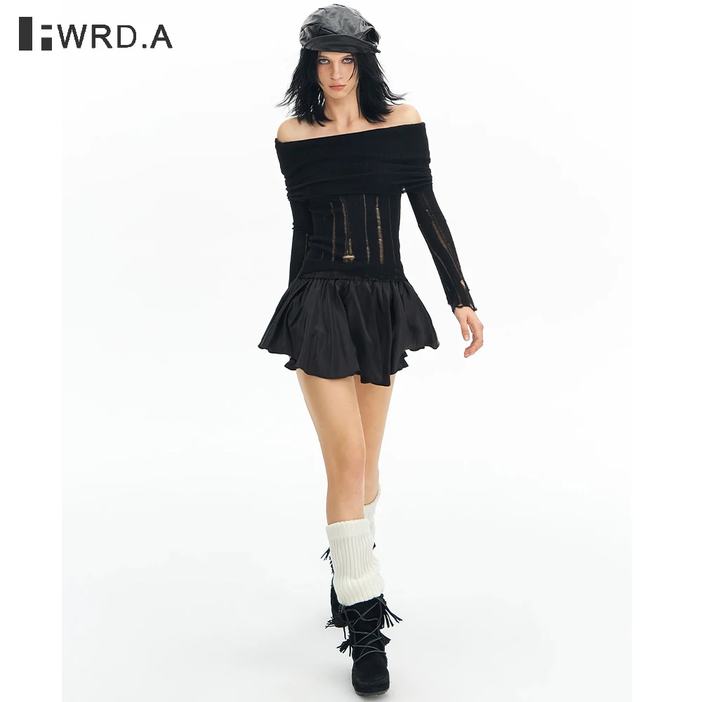 FWRD خمر الجرونج المتعثرة هامش قبالة الكتف الجوف خارج الصوف متماسكة المرأة الشارع نمط الجمالية السترة # FWRD6047