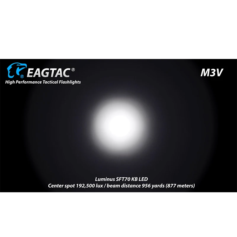 EAGTAC M3V Turbo Head LED Flashlight 3000Lumens Type-C USB Rechargeable 956 Yards Long Throw for Hunting SOS Strobe