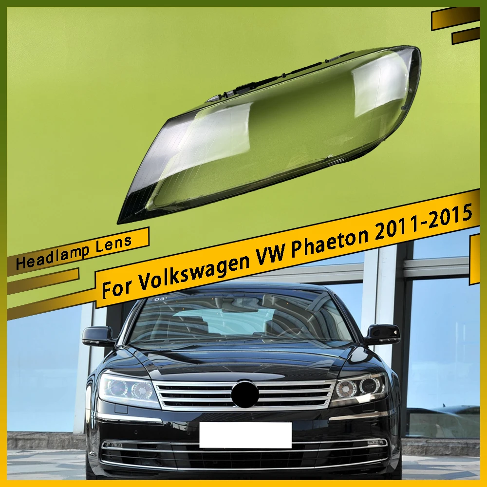 

For Volkswagen VW Phaeton 2011 - 2015 Headlamps Cover Headlights Lens Transparent Lampshade Plexiglass Shell Replace Shade