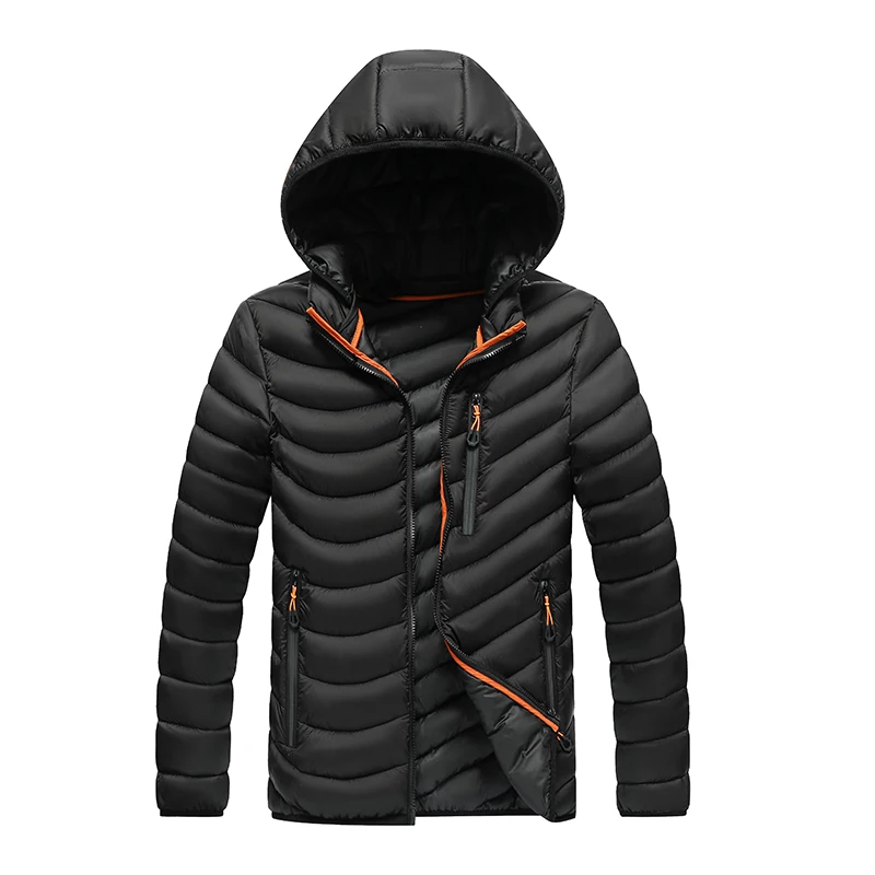 Autumn Winter Men Parkas Windbreaker Warm Casual Outdoor Fashion Mens Down Jackets Windproof Cotton Thicken Male Hooded Coats