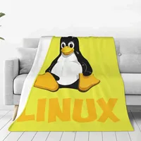 Linux Tux Penguin Logo Blankets Programmer Computer Developer Geek Nerd Fleece Awesome Throw Blanket for Bed Sofa Textile Decor