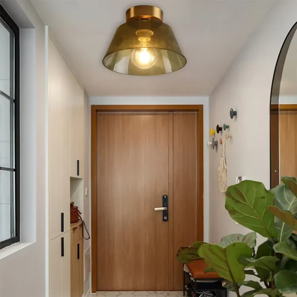 Modern Minimalist Glass Ceiling Light Nordic Texture LED Dinning Room Lamp Corridor Lustre Creative Living Room Lighting E27