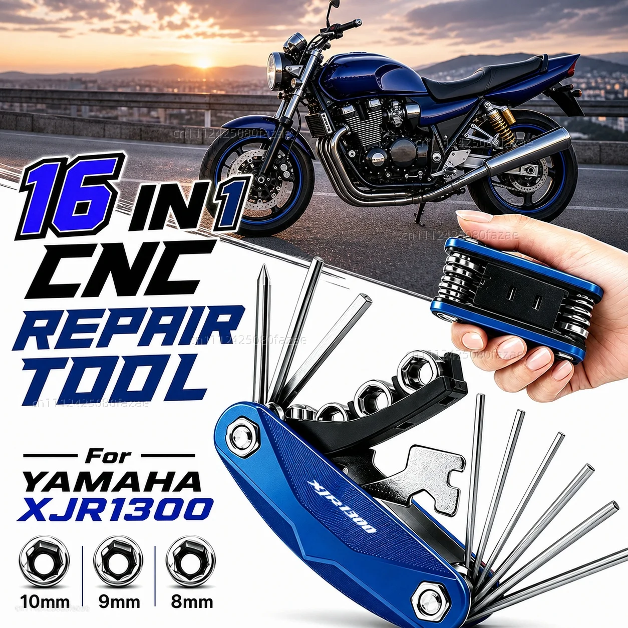 Für YAMAHA XJR 1300 XJR1300 1998-2008 Motorrad-Werkzeug-Reparaturset Multifunktionaler Schraubendreher Schraubenschlüssel Sechskantschlüssel-Set Tragbares Fahrrad-Werkzeugset