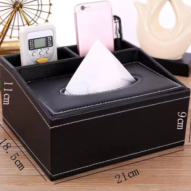 

Japanese Simple Leather Tissue Box Office Facial Tissue Box Restaurant KTV Hotel Tissue Box Hotel Storage Tool Organization