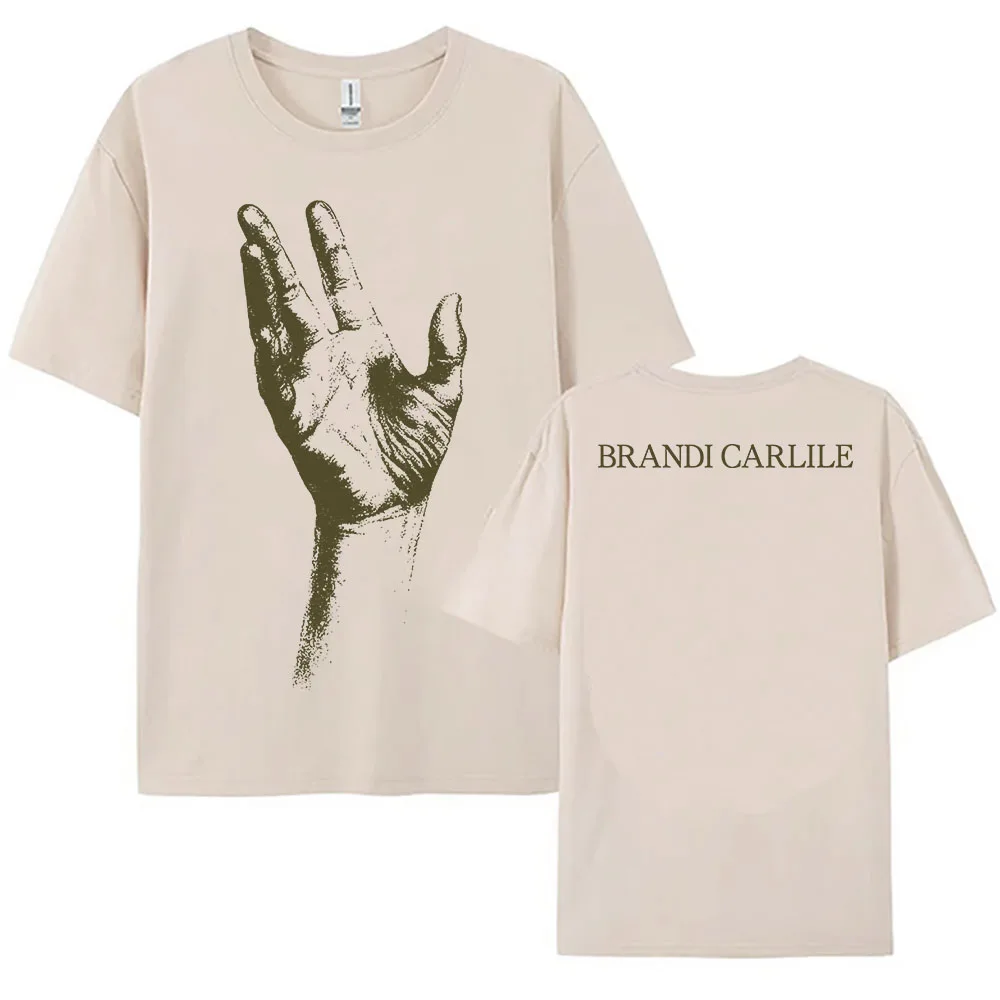 

Brandi Carlile Hand Tee Short Sleeve Cotton Fashion Male T-shirt O-neck Loose Casual Men Women Tshirt Singer Graphic Print Shirt