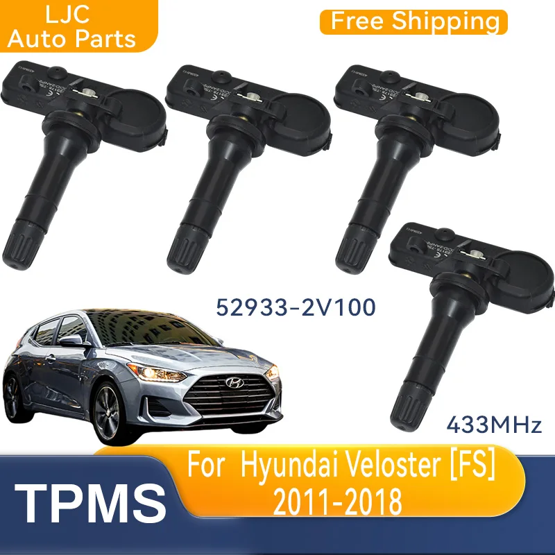 4PCS/Lot Tire Pressure Monitoring System Sensor 52933-2V100 For 2011-2018 Hyundai Veloster [FS] TPMS 433MHZ 529332V100
