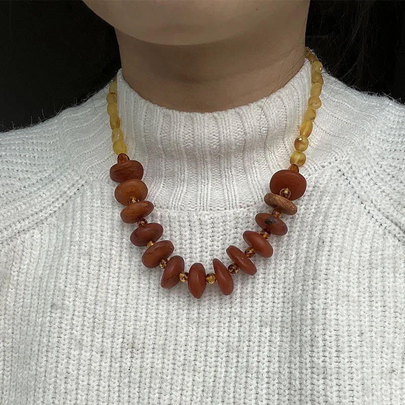 100% Natural Amber Necklace for Gift European Baltic Original Medical Faceted Beads Gorgerous Unique Healing Jewelry Supplier