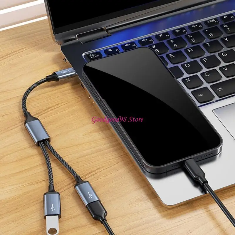 

USB C Adapter Cable 2/3 Port Aluminum Charging Data Transfer OTG Compatible