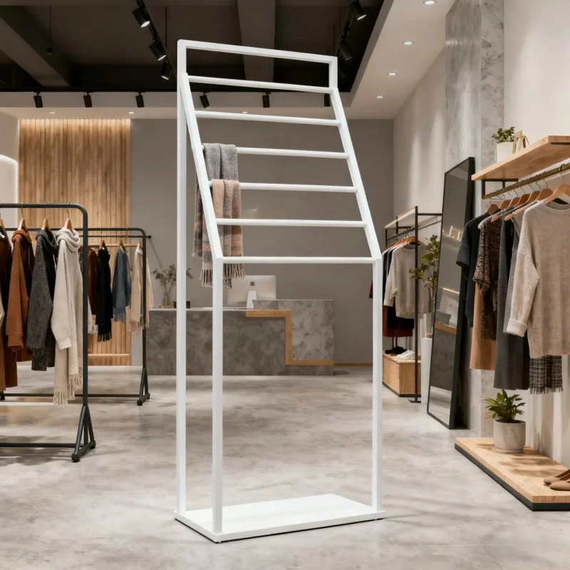 custom.Multifunctional scarf display stand Scarf and pants rack Home textile curtain rack Cloth rack Wrapping paper storage and
