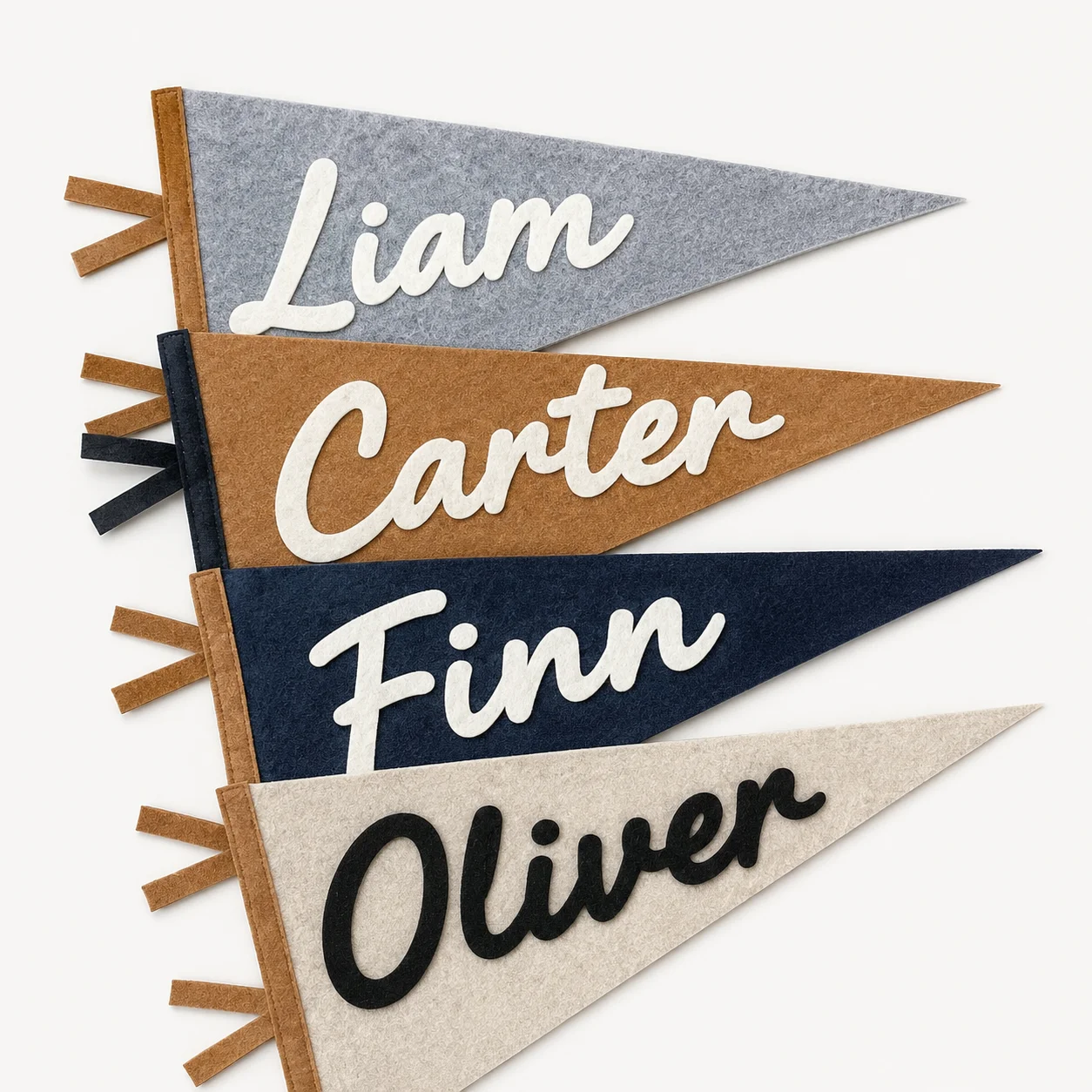 Baby Nursery Neutral - 1pc Personalised Felt Name Pennant Custom