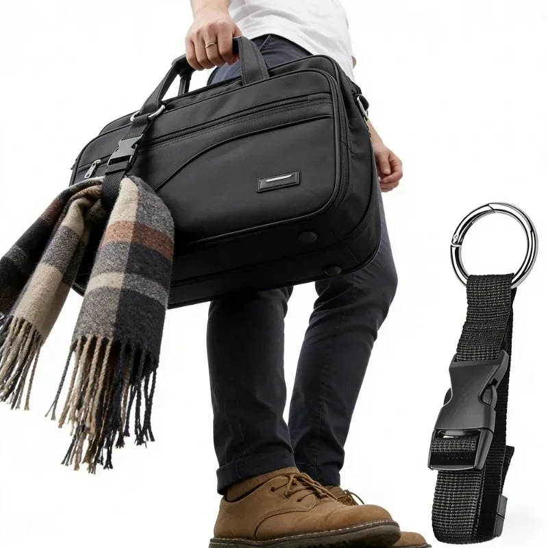 Multifunktionaler tragbarer Add-A-Bag-Gepäckgurt aus Nylon mit Schnellverschluss aus Zinklegierung für Reisen und Outdoor-Wanderungen.