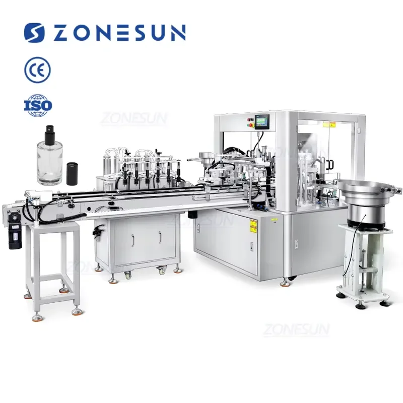 2026 CE ZS-AFC9B Full Automatic 6 Heads Monoblock Rotary Perfume Bottles Vacuum Liquid Filling Capping