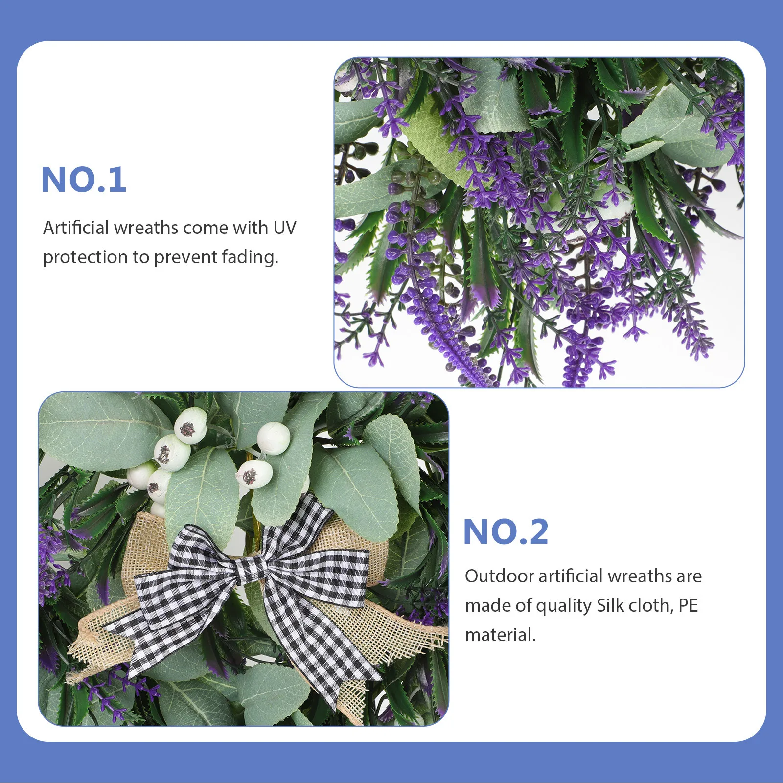 

Heart Shaped Artificial Wreath with Purple Lavender and Greenery Simulation Floral Ring for Home Decoration Indoor Outdoor