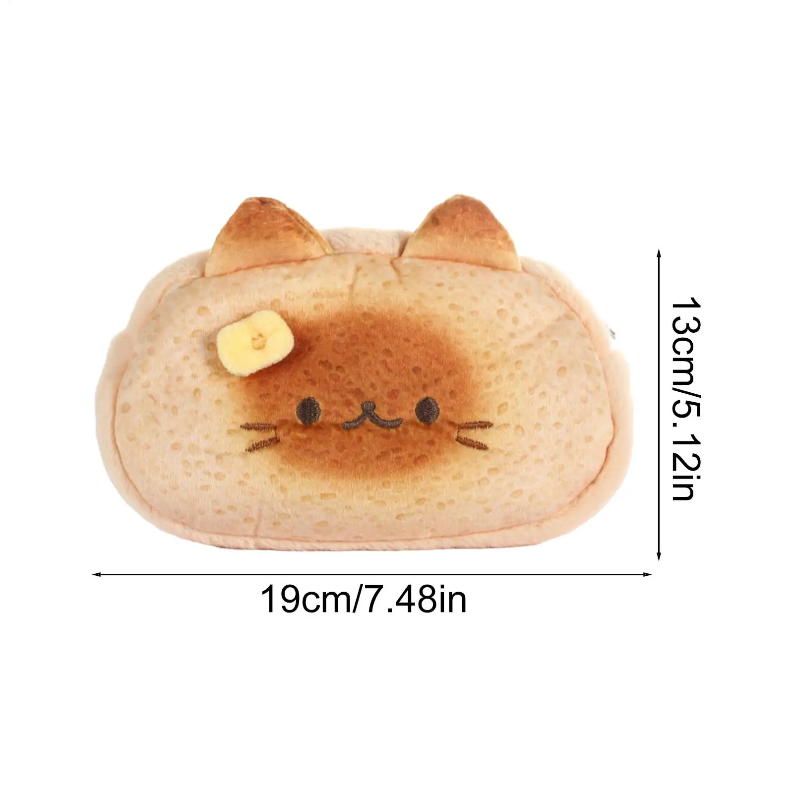 Estuche para lápices de gato, estuche para lápices escolares con diseño de tostada, organizador de felpa, bolsa estética para mochila, guardería, escuela, niños y adolescentes