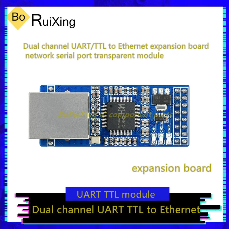 1PCS/LOT 2-CH UART TO ETH To Ethernet Expansion Board Network Serial Port Transparent Module