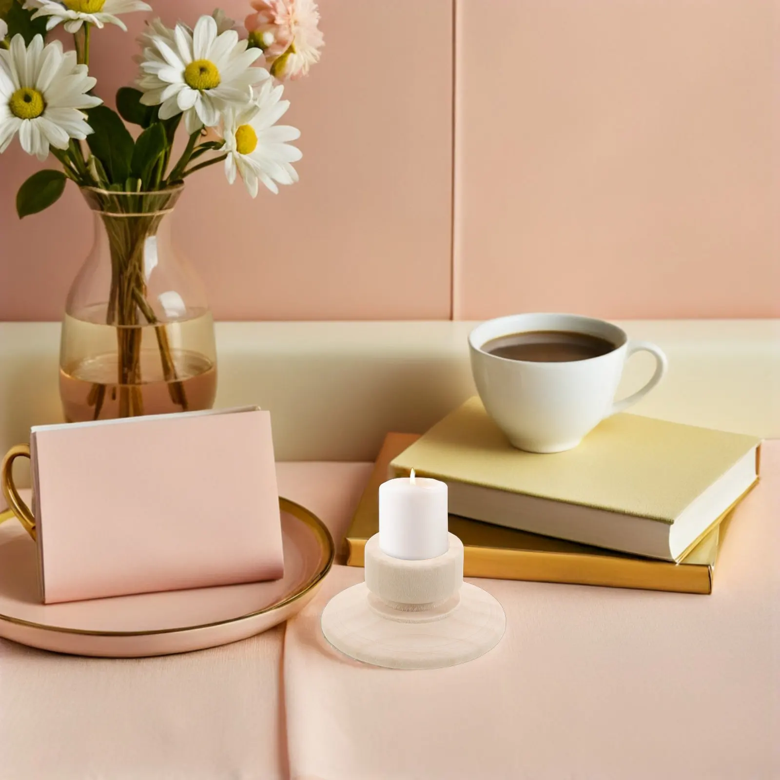 

10 шт. деревянных подставок ручной работы, необработанные деревянные подсвечники для столбчатых свечей, декор для стола в стиле фермерского дома