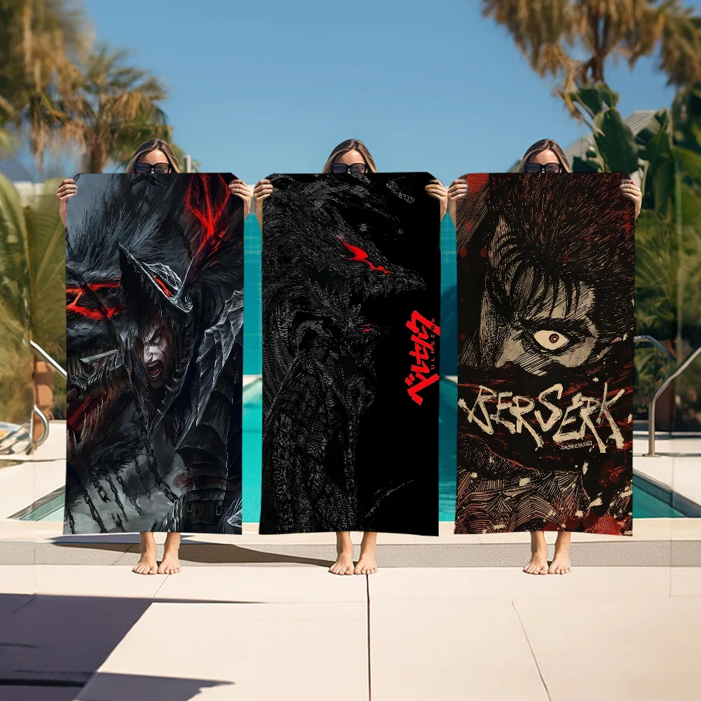 Image of Berserk Japanisches Anime-Strand-Schwimmtuch, weicher, saugfähiger Waschlappen, Kindergeschenke für Kinder, Reisen, Camping, Fitnessstudio