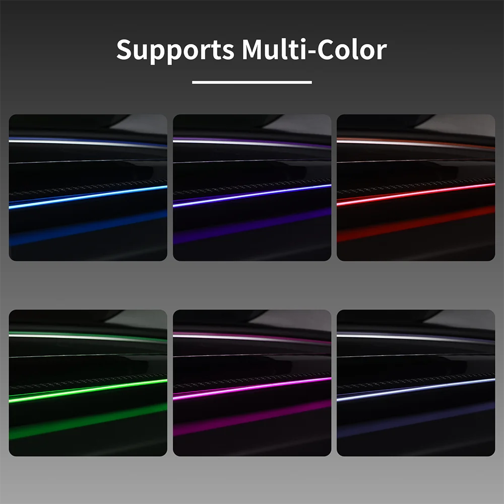 عرض الإضاءة المحيطة للسيارة لطراز تسلا 3 هايلاند/الطراز Y 2017-2025 قمرة القيادة ضوء الزخرفية تعديل ملحقات السيارة #4