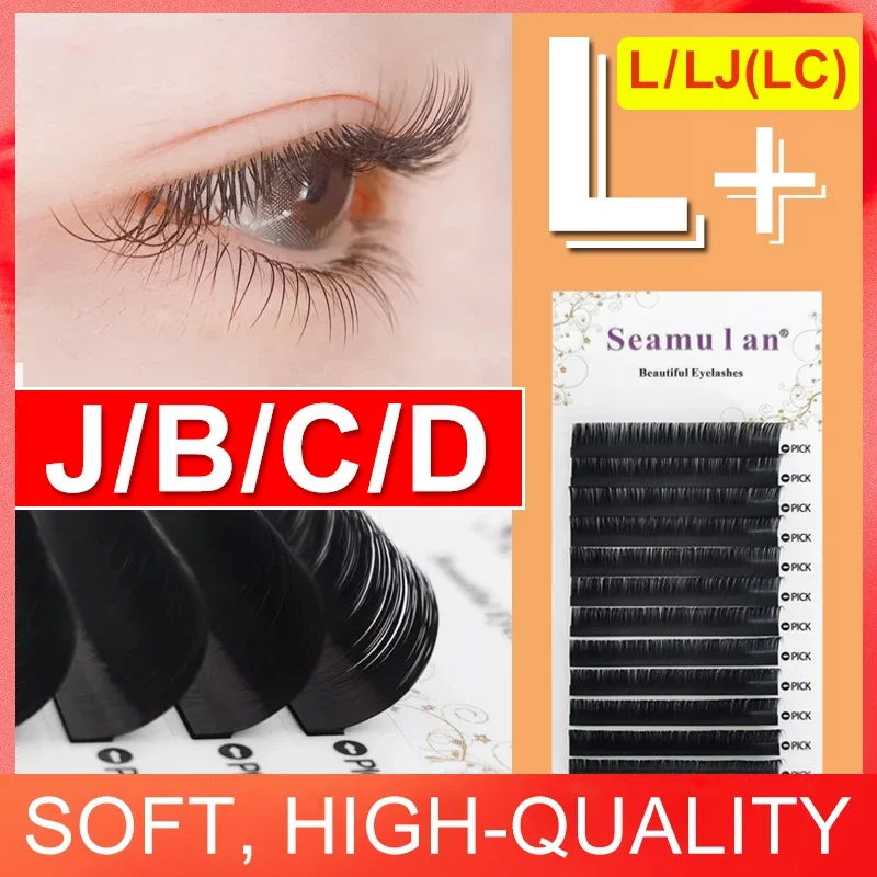 Seamulan All Size Eyelashes Extension Fluffy Individual Lash Natural Silk Premium Volume Lashes Wholesale Makeup Supplies