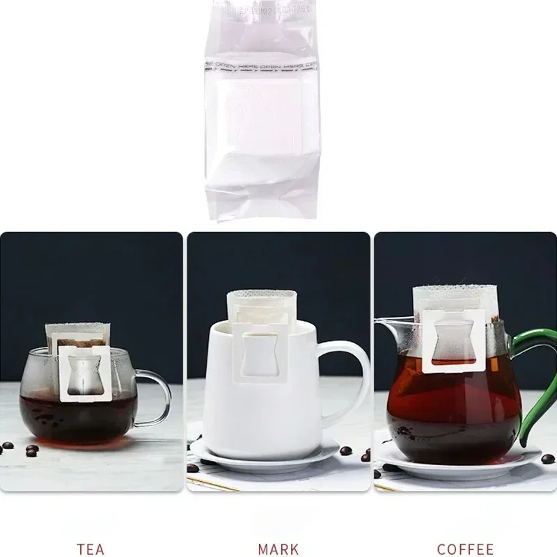 50 Pcs/pack Disposable Ear-hanging Coffee Filter Bag Portable Hand-brewed Coffee Filter Bag Barista Coffee Filter Tool