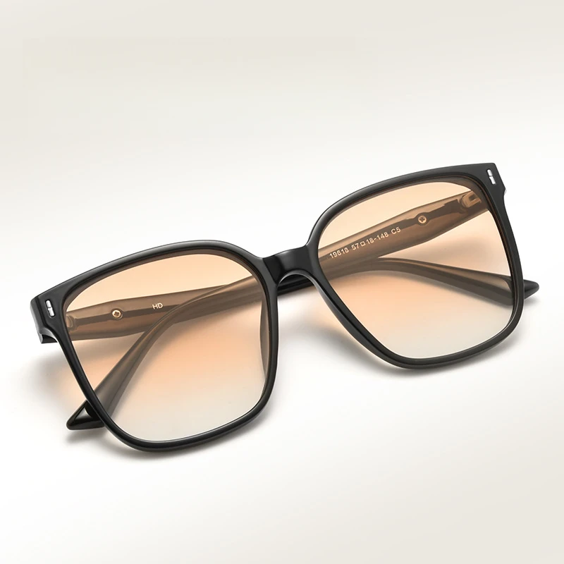 

Molecular-Deposited Sunset Gradient Prescription Sunglasses - Black Frame UV400 Triple Guard Driving Commuter Interchangeable Le
