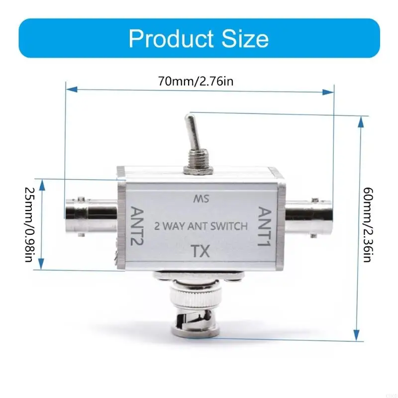 C90Fメタルアンテナスイッチマニュアルコントロール1入力2出力BNCコネクタ100W CBハムラジオグラウンド保護