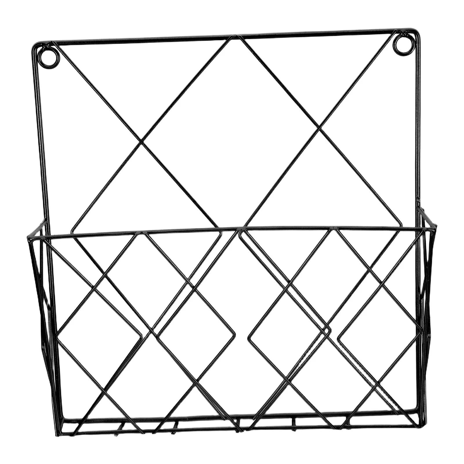 Iron Wall Magazine Rack Sturdy Space Saving Wall Mount Organizer Minimalist Design for Living Room Bathroom Office Home Magazine