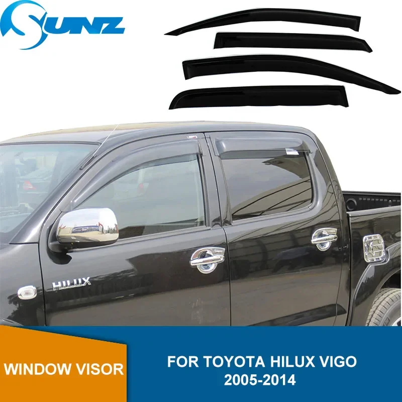 Side Window Deflectors For Toyota Hilux Vigo 2005 2006 2007 2008 2009 2010 2011 2012 2013 2014 Sun Rain Guards Weathershileds