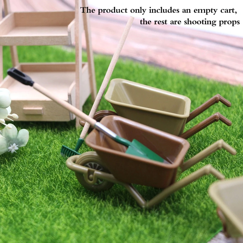 1Pc 1:12 Dollhouse carrello in miniatura carrello Mini rimorchio strumento agricolo modello mobili da giardino Decor Toy