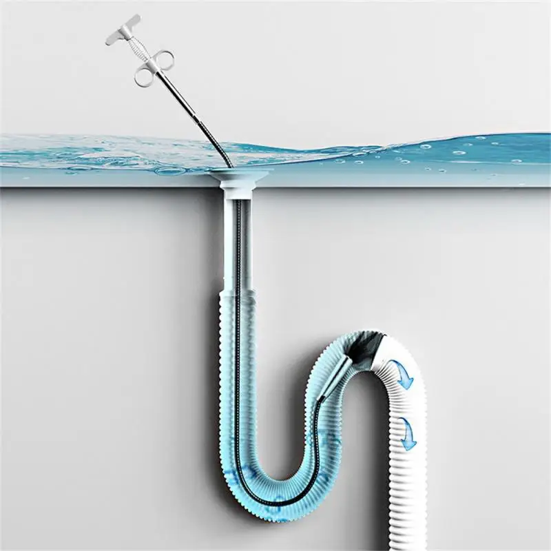 1~5PCS 60/90/160/200/300cm Sewer Pipe Unblocker Snake Spring Pipe Grasping Tool Kitchen Bathroom Sewer Cleaning Tool Kitchen