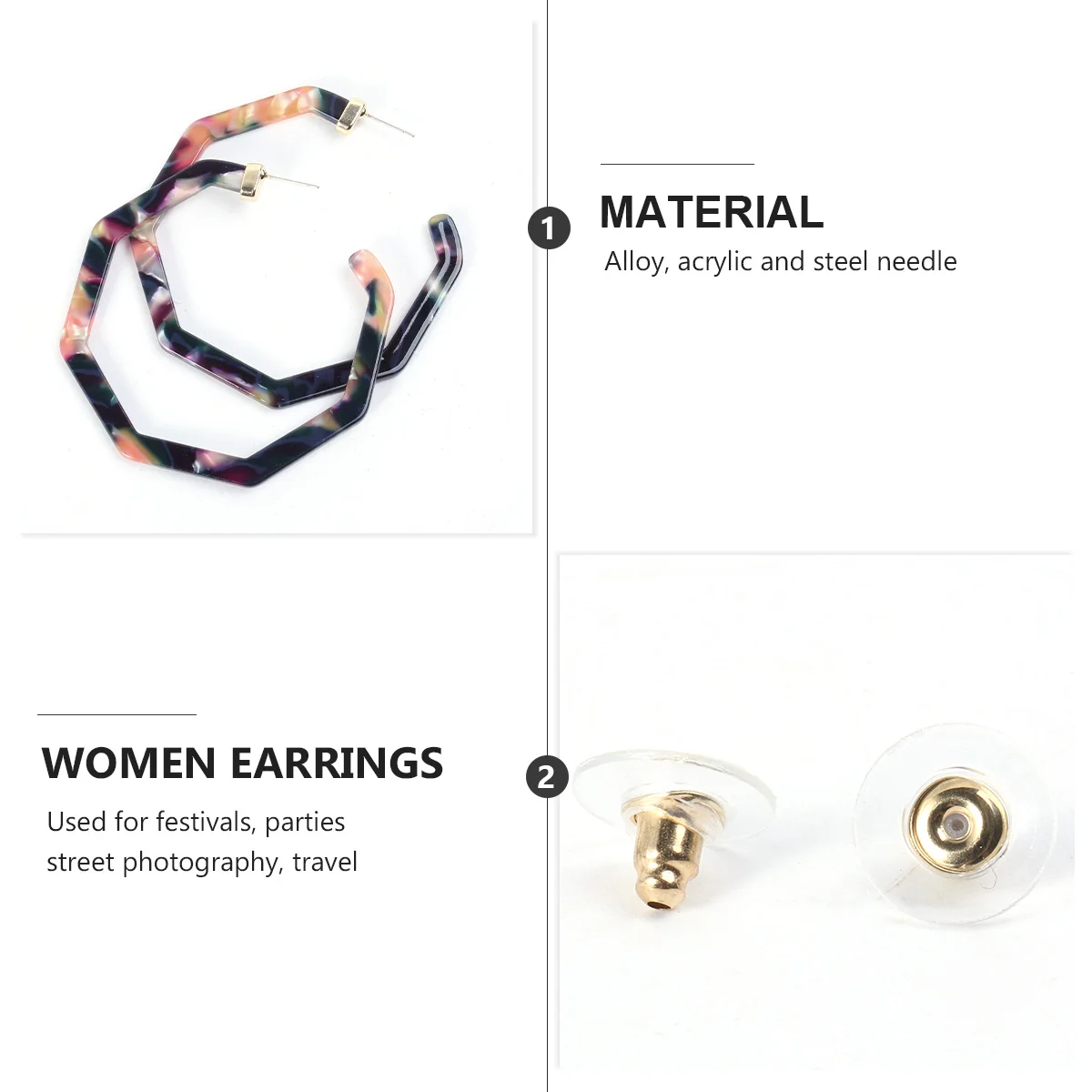 

1Pair Lightweight Leopard Acrylic Earrings Round Chic Ear Drops Elegant Female Ear Pendant Accessories