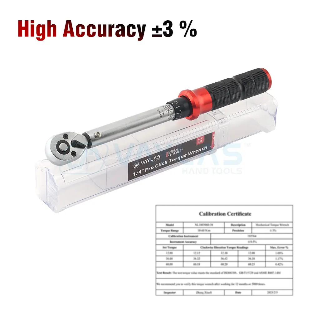 1/4 Drive Click Torque Wrench 5 to 25 N.M 4.6 to 19.4 LB.FT Mountain Road Bicycle Maintenance Tool Bike Torque Ratchet Wrench