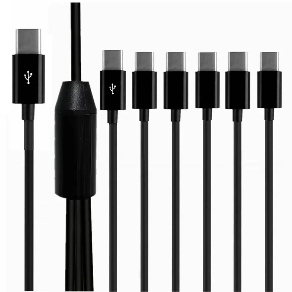Type-C Male to 3 4 6 Port Type C USB C Male Y Splitter Multiple Fast Charging Date Cable Cord 1.5M 0.5m For Smartphone Tablet