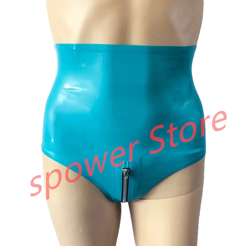 

Women Latex Briefs with Zip Panties Shorts Rubber Underwear