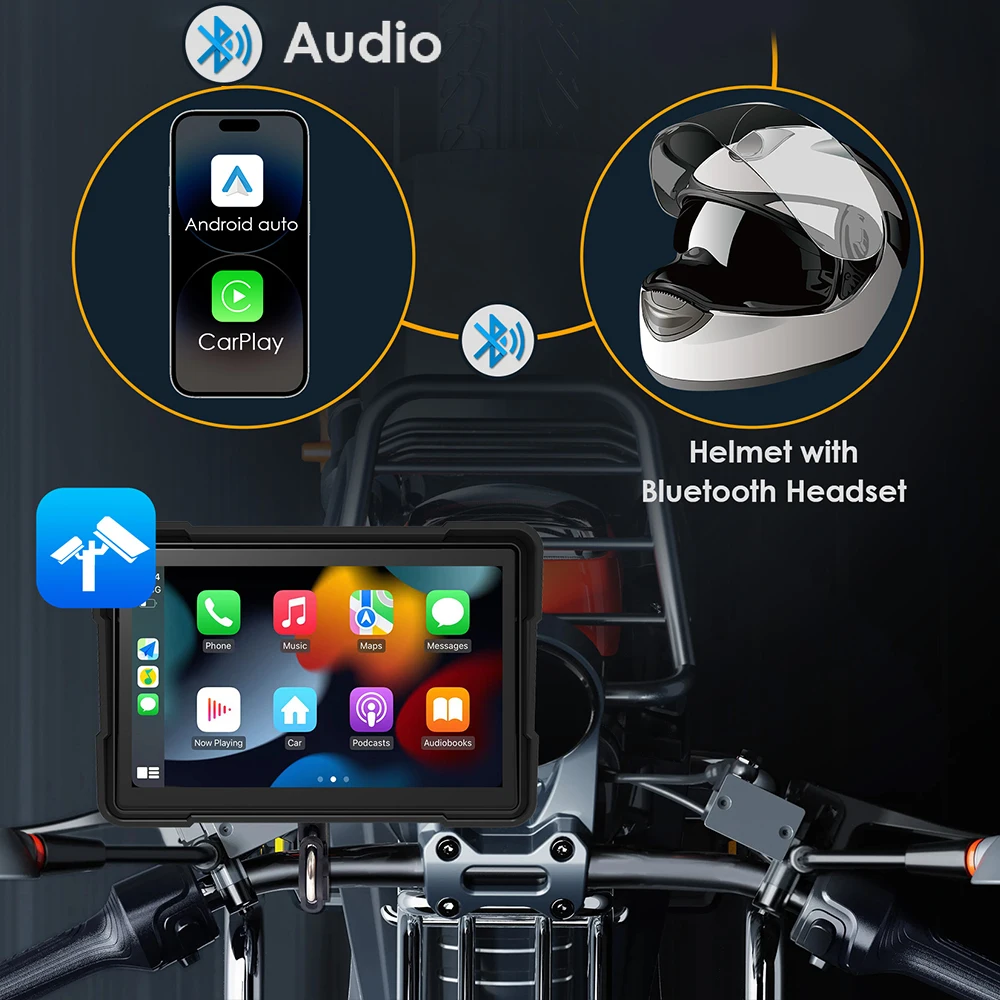 Pantalla táctil portátil de 5 pulgadas para motocicleta, Carplay inalámbrico, Android, IP67, Z125 para Kawasaki, 2017-2022, 2023