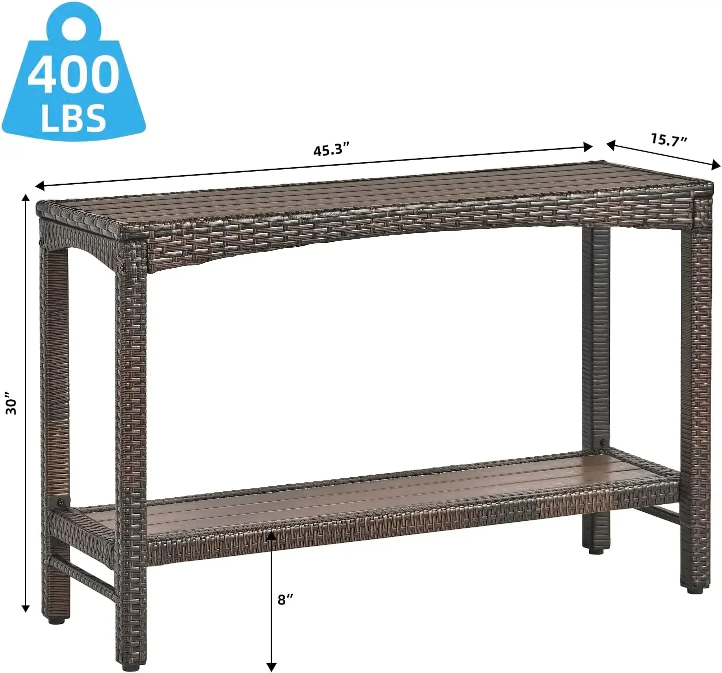 Outdoor Console Table Patio Buffet Bar Storage Organizer 45